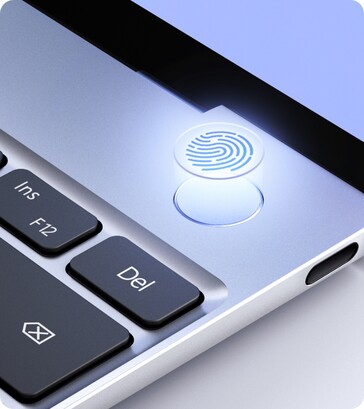 Le MateBook X 2021 dispose d'un scanner d'empreintes digitales intégré. (Image source : Huawei)