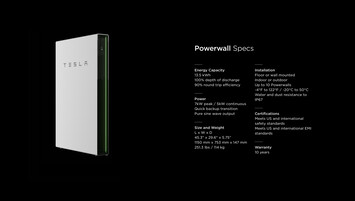 Détails techniques Powerwall (Image : Tesla)