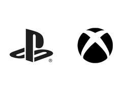 Les logos PlayStation et Xbox sur fond blanc (source de l'image : PlayStation et Xbox)