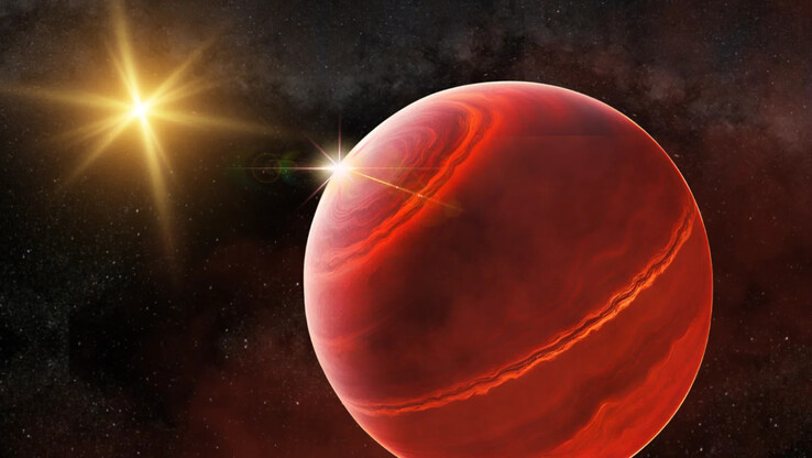 Illustration de la nouvelle exoplanète gazeuse géante TOI-4465 b. (Source de l'image : Robert Lea - Canva)