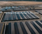 La plus grande station Supercharger du monde à Lost Hills, en Californie. (Source de l'image : Tesla)