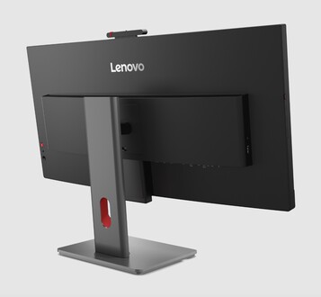 Vue arrière du moniteur ultra-large IPS Lenovo P34WD.
