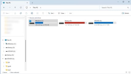 Les deux cloisons de Ventoy