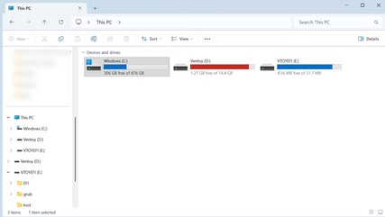 Les deux cloisons de Ventoy