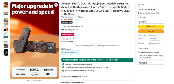 Le Fire TV 4K Max, qui est meilleur que le nouveau Fire TV 4K, est en promotion.