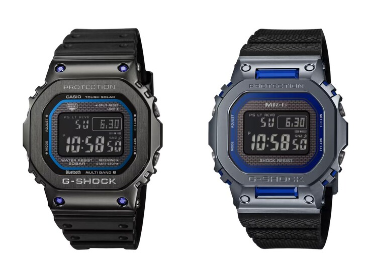 La Casio G-Shock GMWB5000SB-1A2 (à gauche) et la MRGB5000SA-2 (à droite)