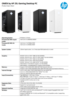 Spécifications du HP Omen 25L (image via HP)