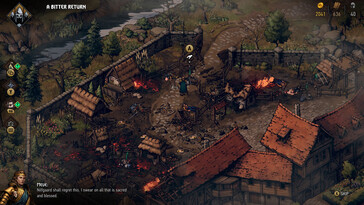 Une image représentant un village dans « Thronebreaker : The Witcher Tales ».