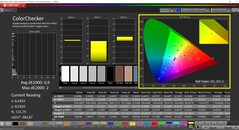 CalMAN ColorChecker (profil : default, espace colorimétrique cible : P3)