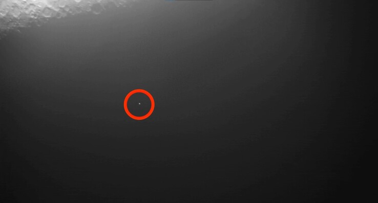 Capture d'écran montrant l'impact sur la Lune. (Source de l'image : Armagh Observatory)