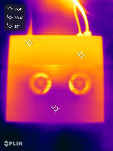 Minisforum MS-S1 Max pendant le test de stress (côté supérieur)