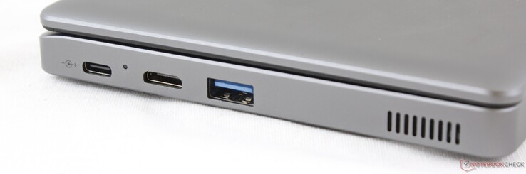 Côté gauche : USB C avec charge, Mini-HDMI, USB 3.0.
