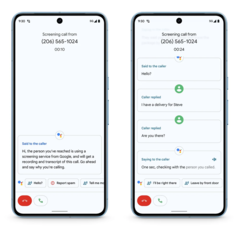 Nouvelle invite de l'écran d'appel de Google (image via Google)