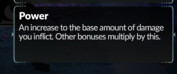 Sur la photo : Une description plus approfondie d'un statut important dans Hadès II, la puissance. (Source de l'image : Supergiant Games)