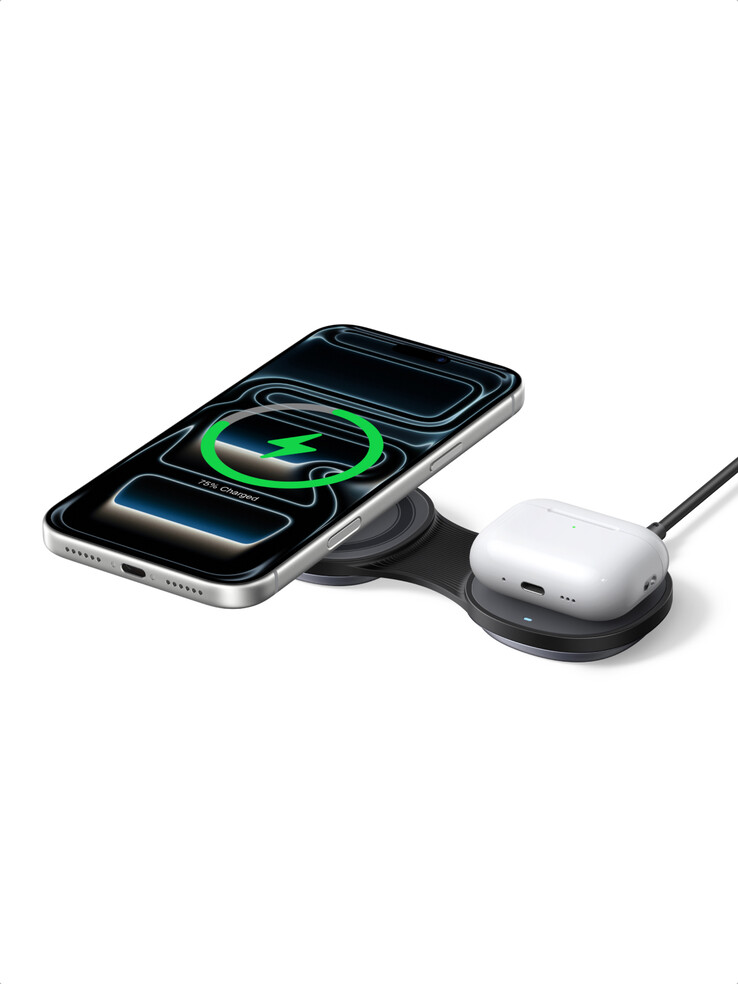 Le MagFlow 2-en-1 permet de recharger deux appareils simultanément