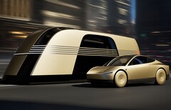 Le Tesla Robovan et le Cybercab (Source : Tesla)
