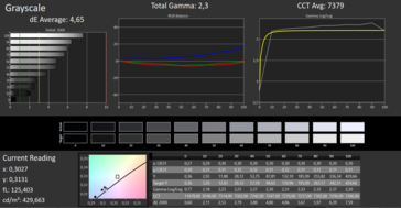 MSI P65 Creator 9SF - CalMAN : Échelle de gris (AdobeRVB).