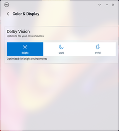 Options Dolby Vision pour le réglage de la saturation des couleurs