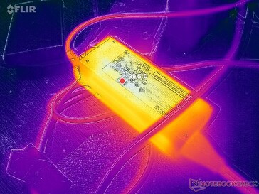 L'adaptateur CA atteint plus de 40 °C lorsque les charges sont élevées