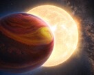 Illustration d'artiste retouchée représentant une étoile et une planète.