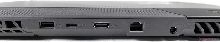 Retour : USB-A 3.2 Gen. 1, USB-C 3.2 Gen. 2 (avec DisplayPort et Power Delivery), HDMI 2.0b, port LAN Gigabit, alimentation
