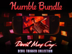 La Devil Trigger Collection expirera le 30 juillet. Illustration : Steam Deck fonctionnant avec DmC : Devil May Cry. (Source de l'image : Steam et Humble Bundle - édité)
