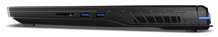A droite : Lecteur de carte SD, 2x USB 3.2 Gen 1 Type-A
