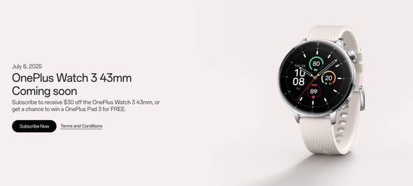 La OnePlus Watch 3 43 mm sera lancée le 8 juillet sur plusieurs marchés. (Source de l'image : OnePlus)