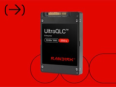 Le SSD Sandisk UltraQLC 256 To NVMe U.2 exploite la technologie de mémoire flash 3D Kioxia BiCS FLASH pour atteindre sa capacité élevée. (Source de l&#039;image : Sandisk)