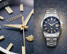 Un gros plan de la nouvelle montre The Citizen à côté de l'ensemble de la montre.