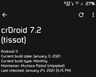 Android 11 (via crDroid 7.2 ROM) sur Xiaomi Mi A1 (Source : Own)