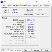 Lenovo ThinkPad P1 - CPU-Z : mémoire vive.