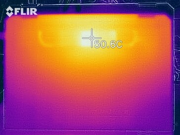 Distribution de la chaleur sous charge (en bas)