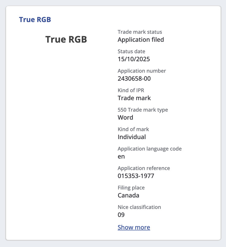 (Source de l'image : via TM View)