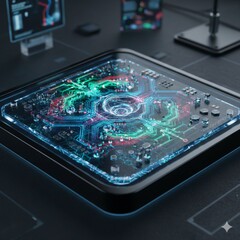 Image conceptuelle d'une puce photonique