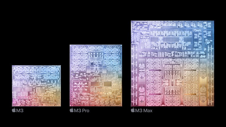 Apple M3, M3 Pro et M3 Max (source : Apple)