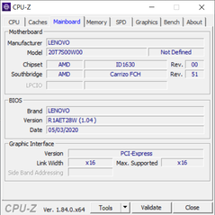 Lenovo ThinkPad E14 - CPU-Z : carte-mère.