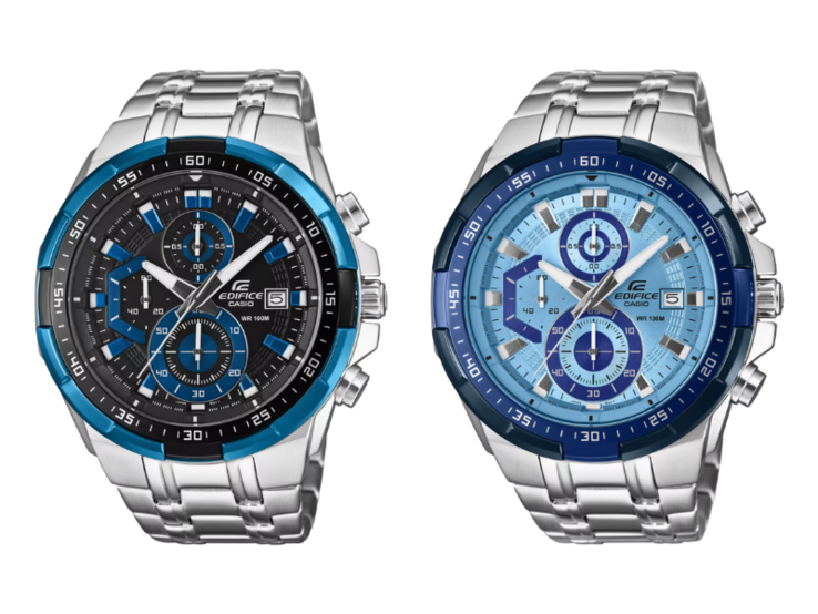 Les montres Casio Edifice EFR539D-1A2V (à gauche) et EFR539DE-2AV (à droite). (Source de l'image : Casio)