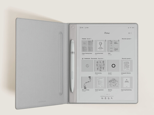 Le Montblanc Digital Paper est doté d'un écran monochrome noir et blanc. (Source de l'image : Montblanc)