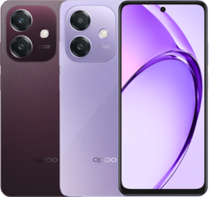 Le smartphone Oppo A5i est disponible en violet étoilé et en rouge nébuleux (Image source : Oppo)
