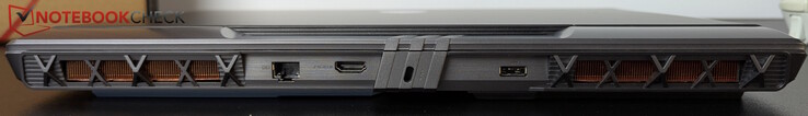 Arrière : LAN, HDMI, Kensington, alimentation
