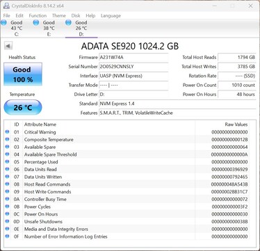 ADATA SE920 utilise le protocole UASP (USB Attached SCSI Protocol)