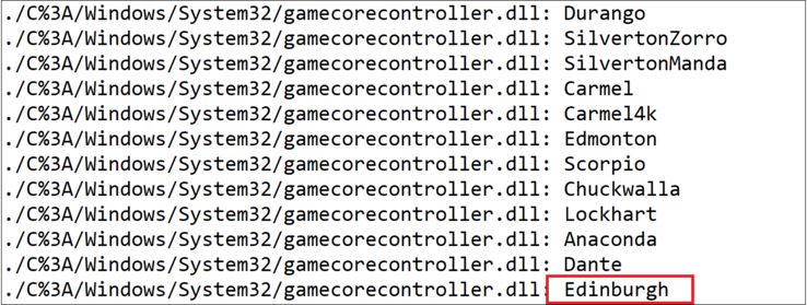 Code Xbox avec "Edinburgh". (Source de l'image : @XB1_HexDécimal)