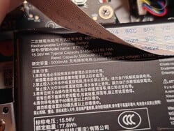 Caractéristiques de la batterie