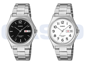La Casio MTP-1440DJ-1AJF avec un cadran noir, et la MTP-1440DJ-7BJF avec un cadran blanc.