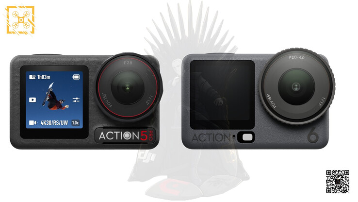 Les DJI Osmo Action 5 Pro et Osmo Action 6, de gauche à droite. (Source de l'image : via Igor Bogdanov)