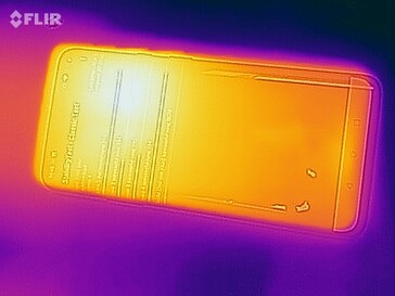 OnePlus 7 Pro - Relevé thermique à l'avant de l'appareil en cas de sollicitations.