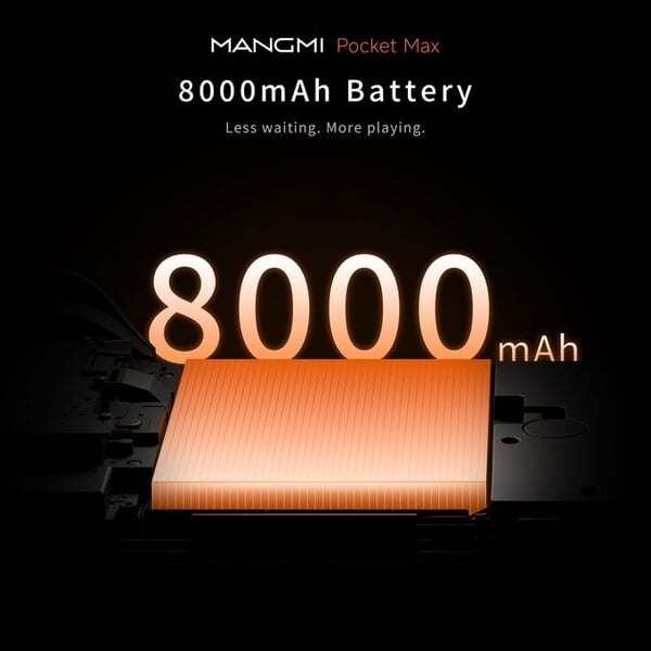 La capacité de la batterie du Mangmi Pocket Max est la même que celle de l'AYN Odin 3 (Source : Mangmi)