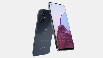 Des rendus du OnePlus Nord N20 5G ont fuité avec un design plat. (Image source : 91mobiles et OnLeaks)