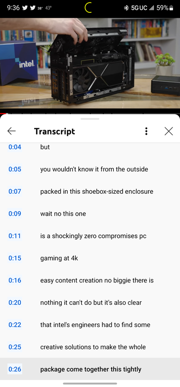 Comment les contrôles de transcription pourraient fonctionner sur YouTube pour Android. (Source : Android Police)